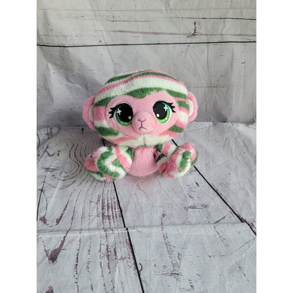 GUND P.Lushes Pets Olivia Moss Monkey Pink Green White 6in Plush